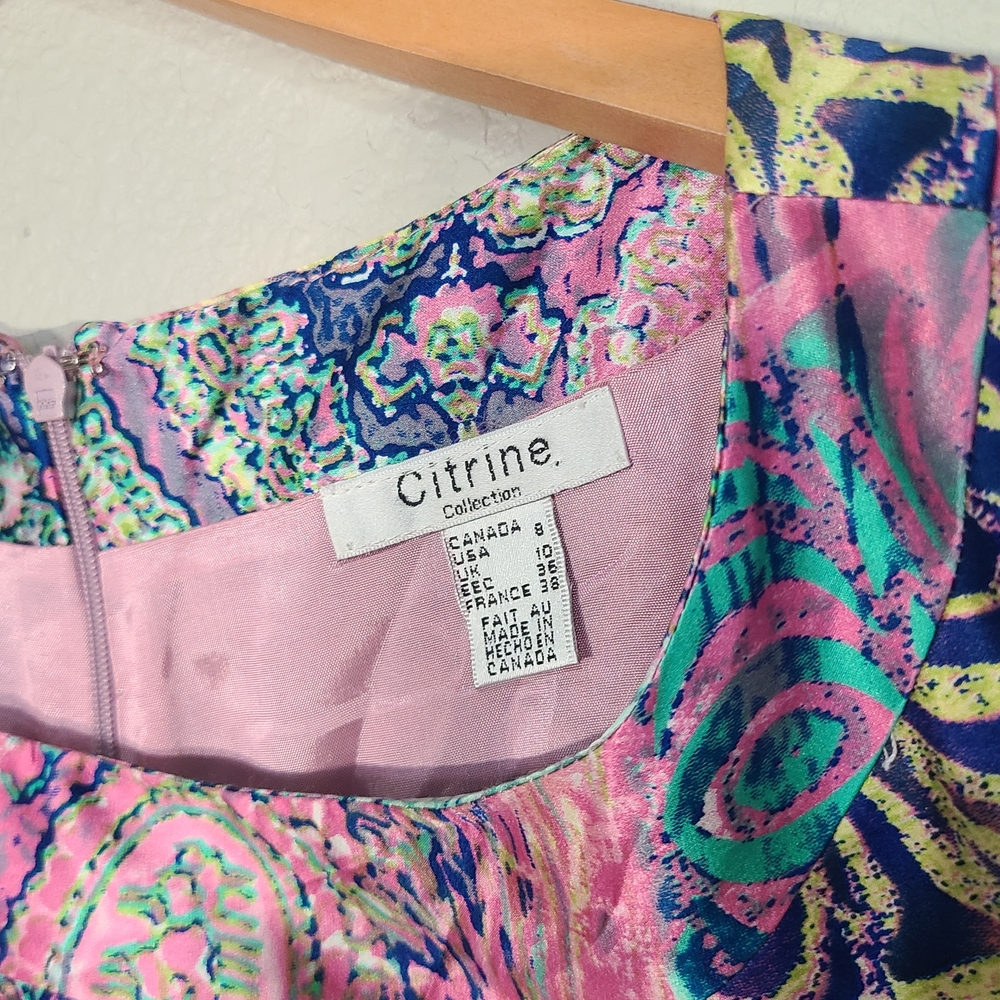 Multicolor Paisley Dress 100%silk - Picture 3 of 7